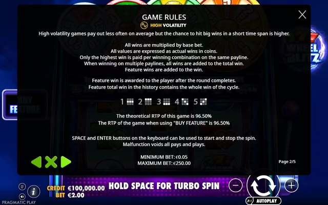 777 Wheel Blitz — feature rules