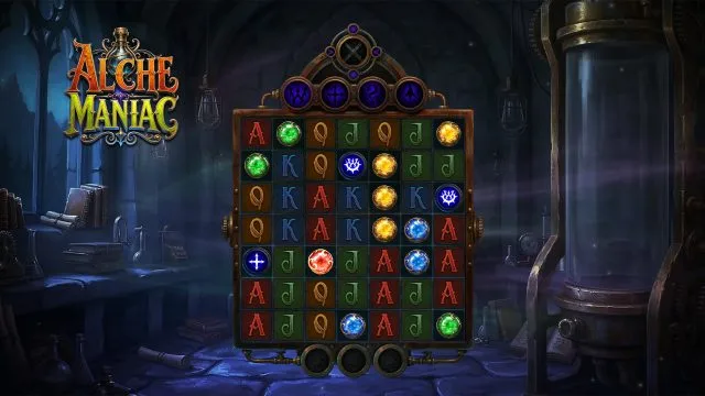 Alchemaniac: Enhancers illustrated by the studio. Example amounts are not our gambling results.