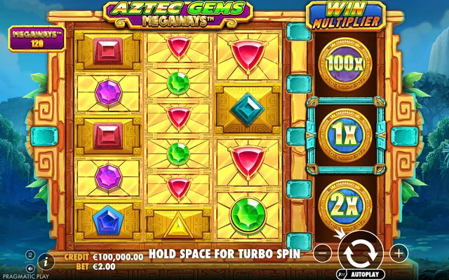 Aztec Gems Megaways — base game and controls