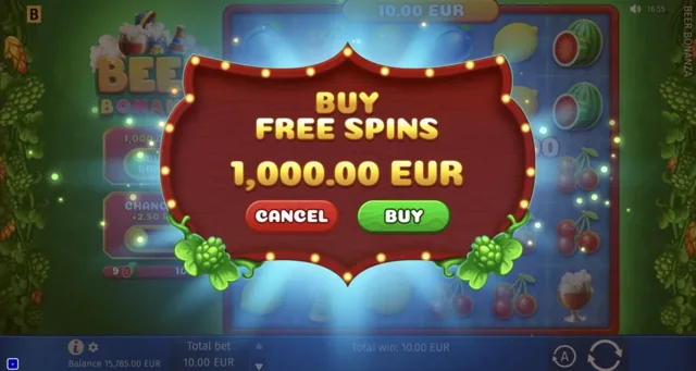 Beer Bonanza: official festival Free Spins purchase confirmation.