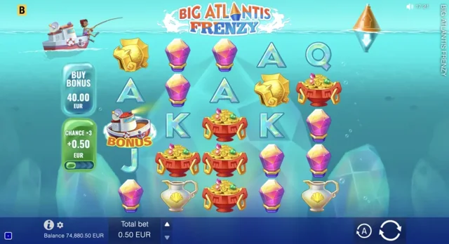 Big Atlantis Frenzy: official underwater grid and Fish symbols.