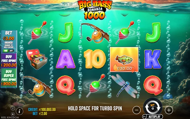 Big Bass Bonanza 1000 — base game and controls