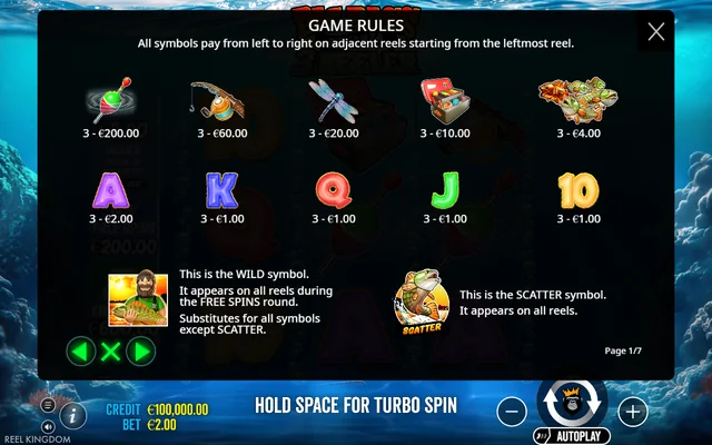 Big Bass Bonanza 3 Reeler — symbol paytable and game rules
