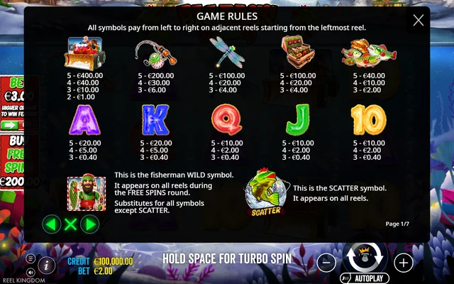 Big Bass Christmas Bash — symbol paytable and game rules