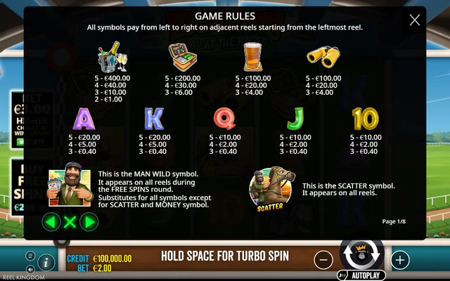 Big Bass Day at the Races — symbol paytable and game rules