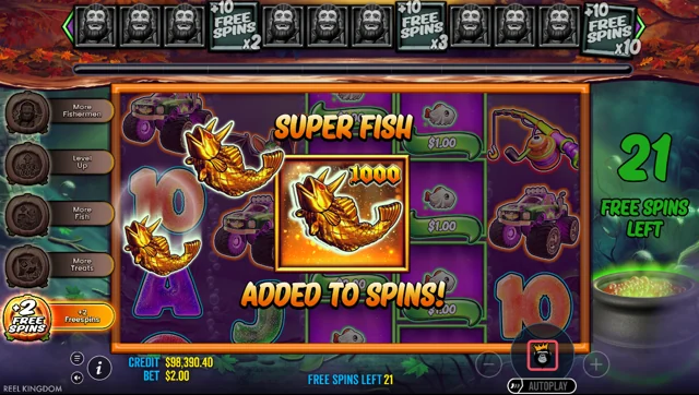 Big Bass Halloween Splash 1000 — Super Fish added to the free-spin feature