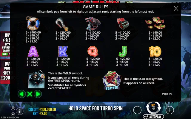 Big Bass Halloween — symbol paytable and game rules