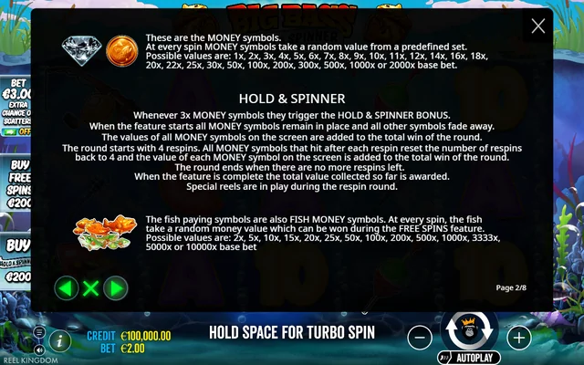 Big Bass – Hold & Spinner — feature rules