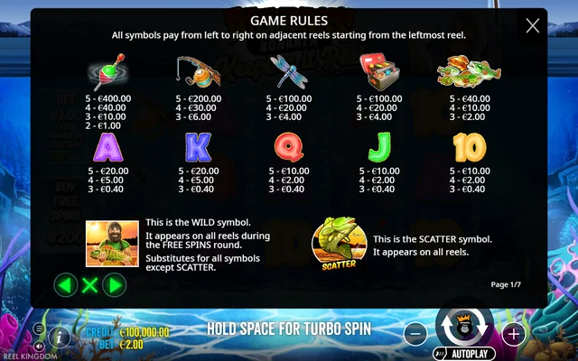 Big Bass – Keeping it Reel — symbol paytable and game rules