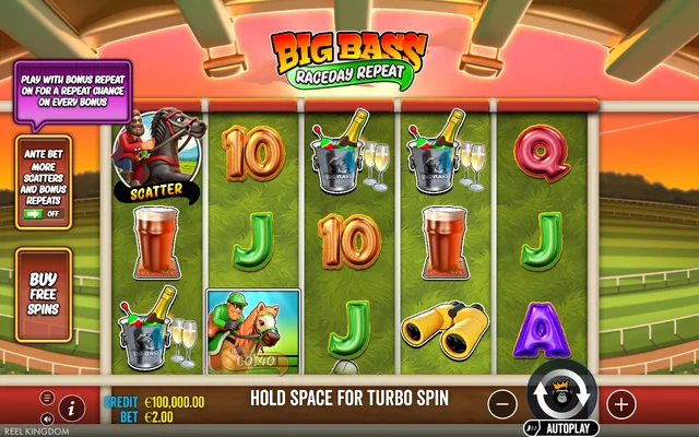 Big Bass Raceday Repeat — base game and controls