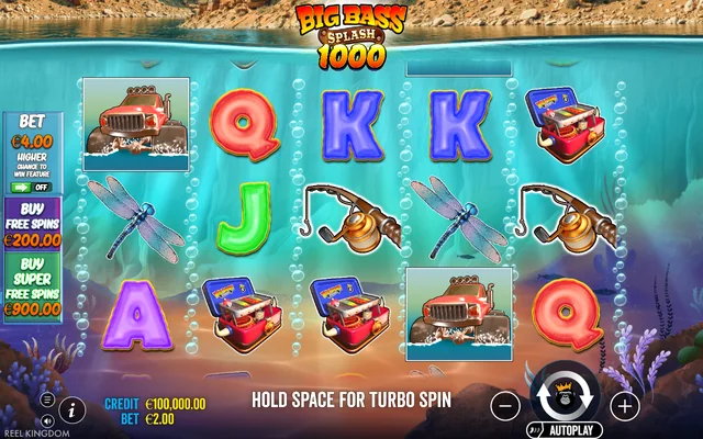Big Bass Splash 1000 — base game and controls
