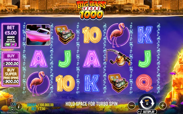 Big Bass Vegas 1000 — base game and controls