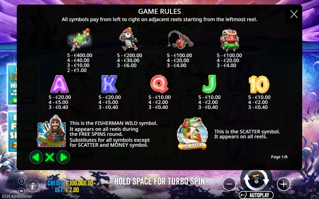 Big Bass Xmas Extreme — symbol paytable and game rules