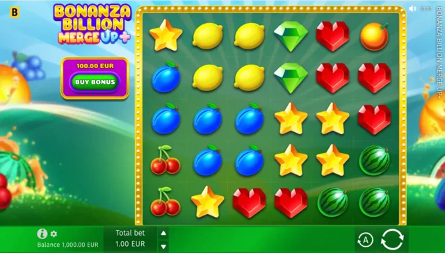 Bonanza Billion Merge Up+: official base-game layout.