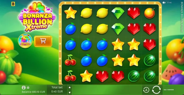 Bonanza Billion Xtreme: official studio illustration of the base-game interface.