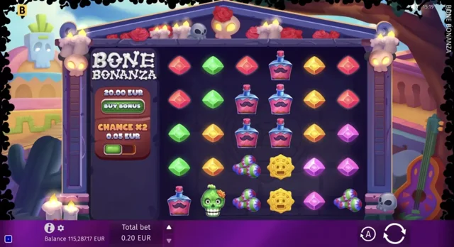 Bone Bonanza: official studio game illustration. Any displayed prices or wins are examples, not our results.