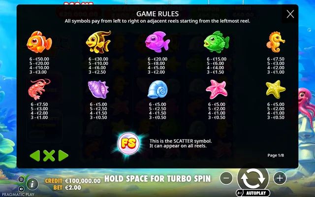 Bubble Up! — symbol paytable and game rules