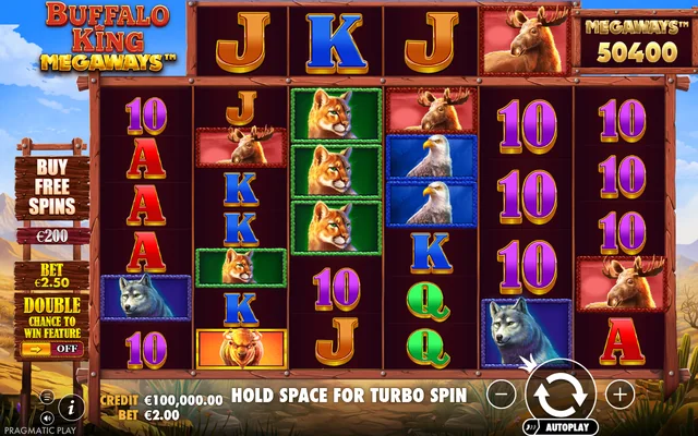Buffalo King Megaways — base game and controls