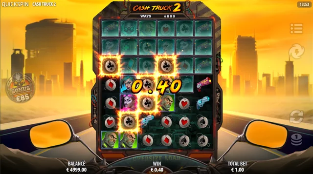 Cash Truck 2: highlighted winning symbols show which positions contribute to the displayed payout