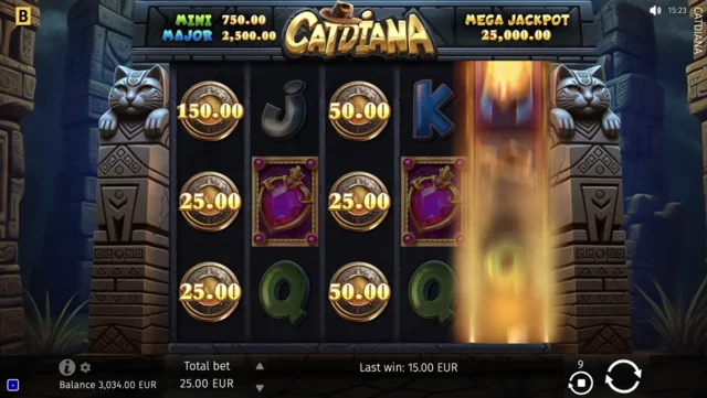 Catdiana: official temple reels with the enlarged central symbol area.