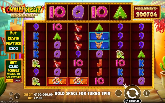 Chilli Heat Megaways — base game and controls