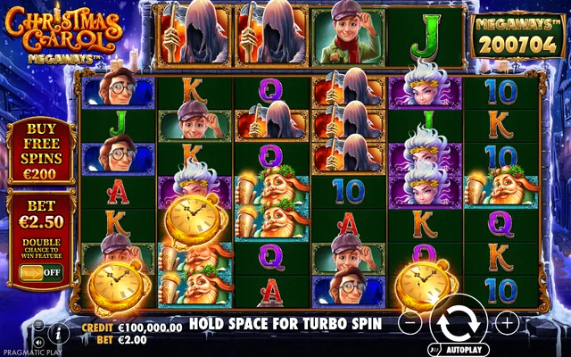 Christmas Carol Megaways — base game and controls