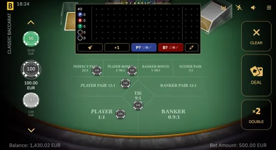 Classic Baccarat's betting layout and Roads display from the official gallery.