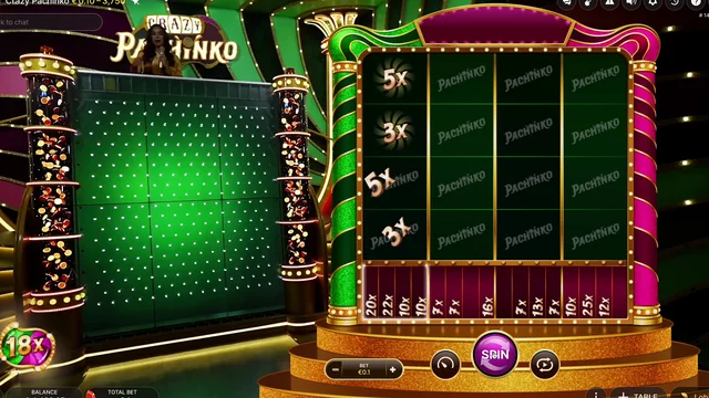 Crazy Pachinko: the collection screen displays multiplier positions next to the physical board.