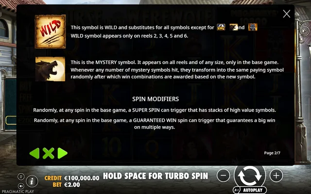 Curse of the Werewolf Megaways — feature rules