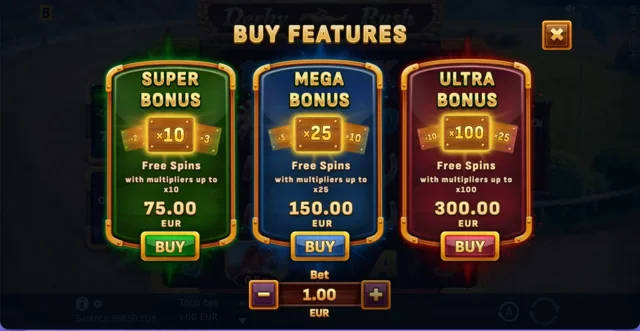 Derby Rush: official feature purchase menu.