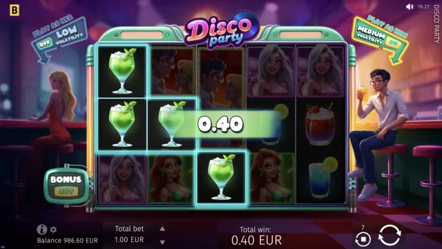 Disco Party: official highlighted winning-line illustration.