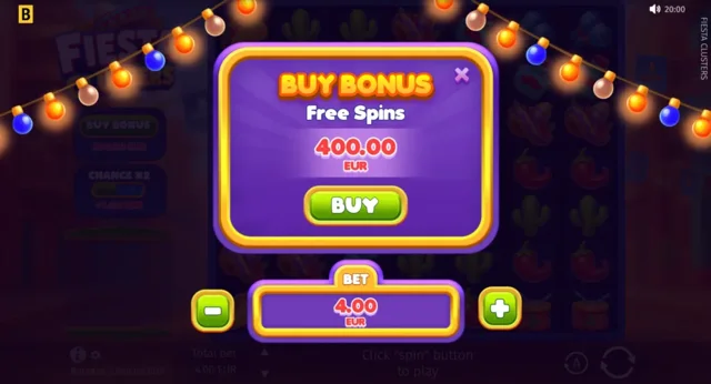 Fiesta Clusters: official feature purchase menu.