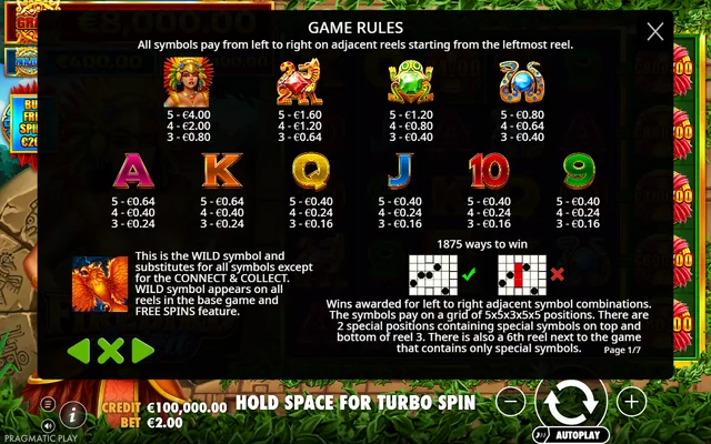 Firebird Spirit — symbol paytable and game rules