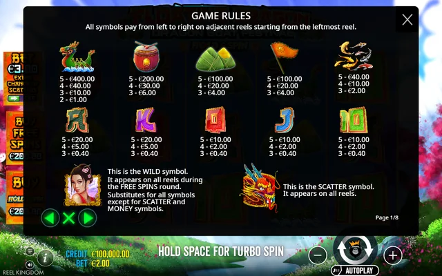 Floating Dragon – Dragon Boat Festival — symbol paytable and game rules