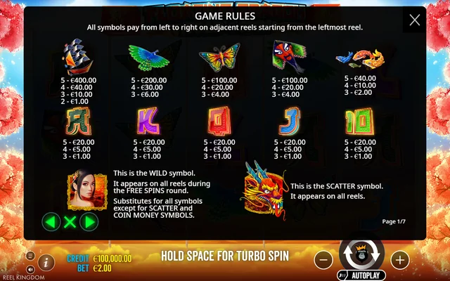 Floating Dragon Hold and Spin — symbol paytable and game rules