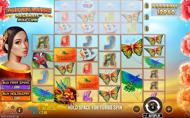 Floating Dragon Megaways — base game and controls