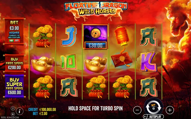 Floating Dragon Wild Horses — base game and controls
