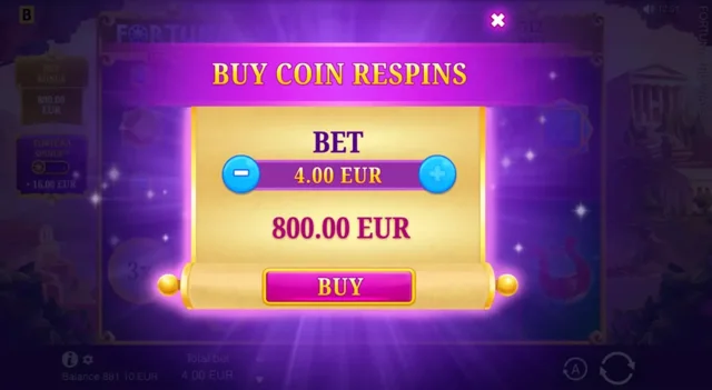Fortuna Trueways: official Coin Respin purchase confirmation.