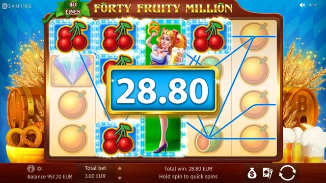 Forty Fruity Million: official expanded-Wild combination illustration.