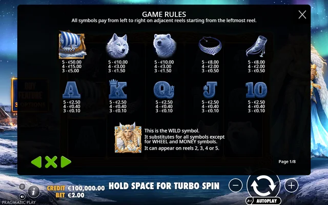 Freya 1000 — symbol paytable and game rules