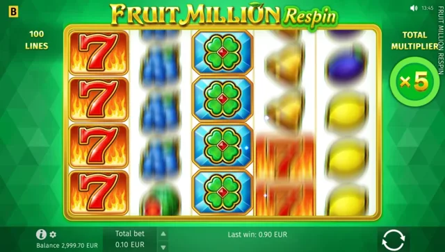 Fruit Million Respin: official expanding-Wild respin illustration.