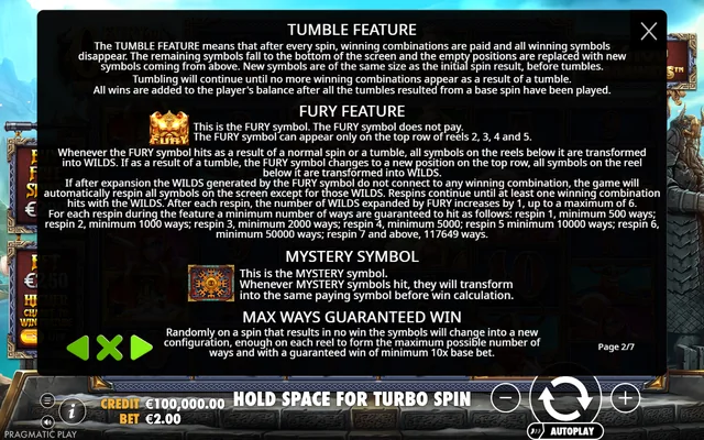 Fury of Odin Megaways — feature rules