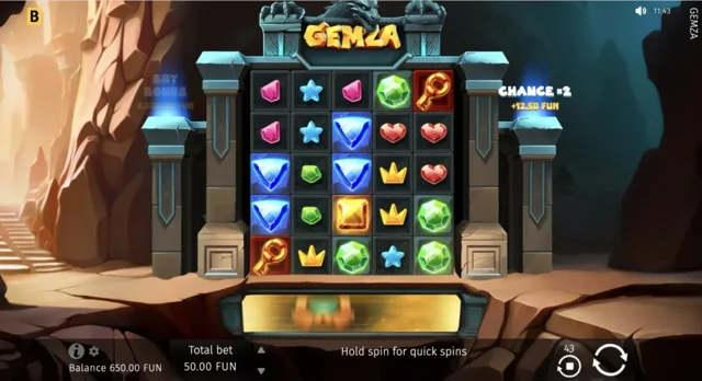 Gemza: official main field and extra-reel illustration.