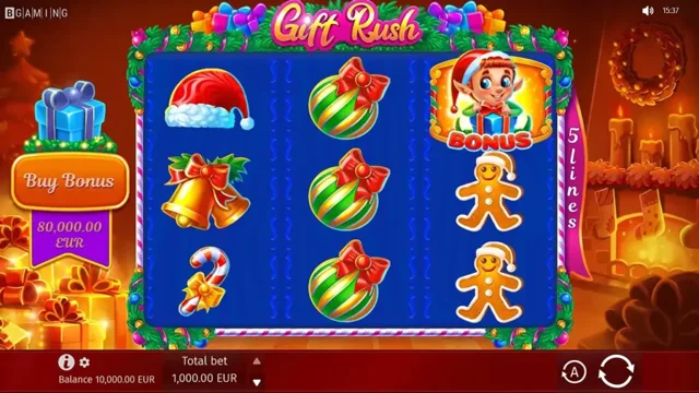 Gift Rush: official compact Christmas reel layout.