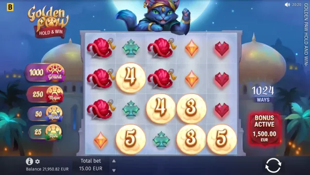 Golden Paw: Hold&Win: official base-game layout.