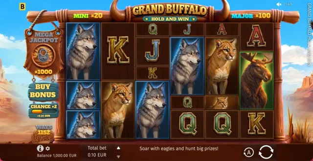 Grand Buffalo Hold And Win: official base-game layout.