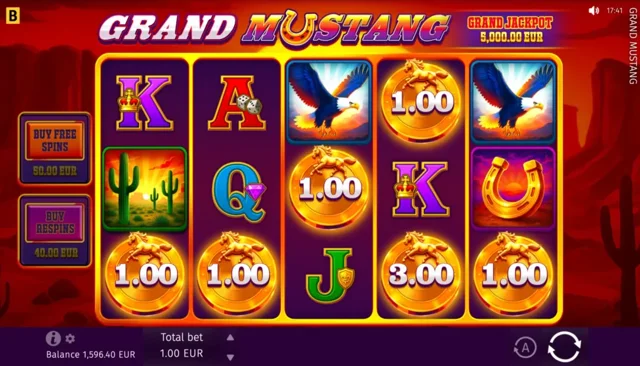 Grand Mustang: official main-game reels.