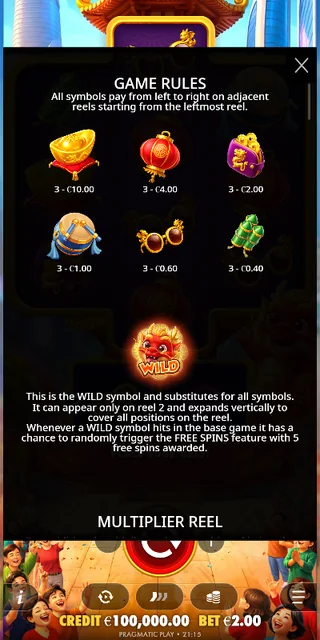 Happy Dragon — symbol paytable and game rules