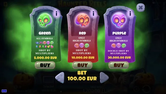 Haunted Reels: official studio feature illustration. Displayed prices or results are examples, not our play results.