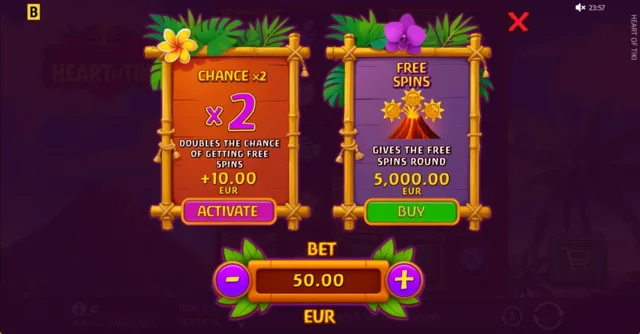 Heart of Tiki: official feature purchase menu.